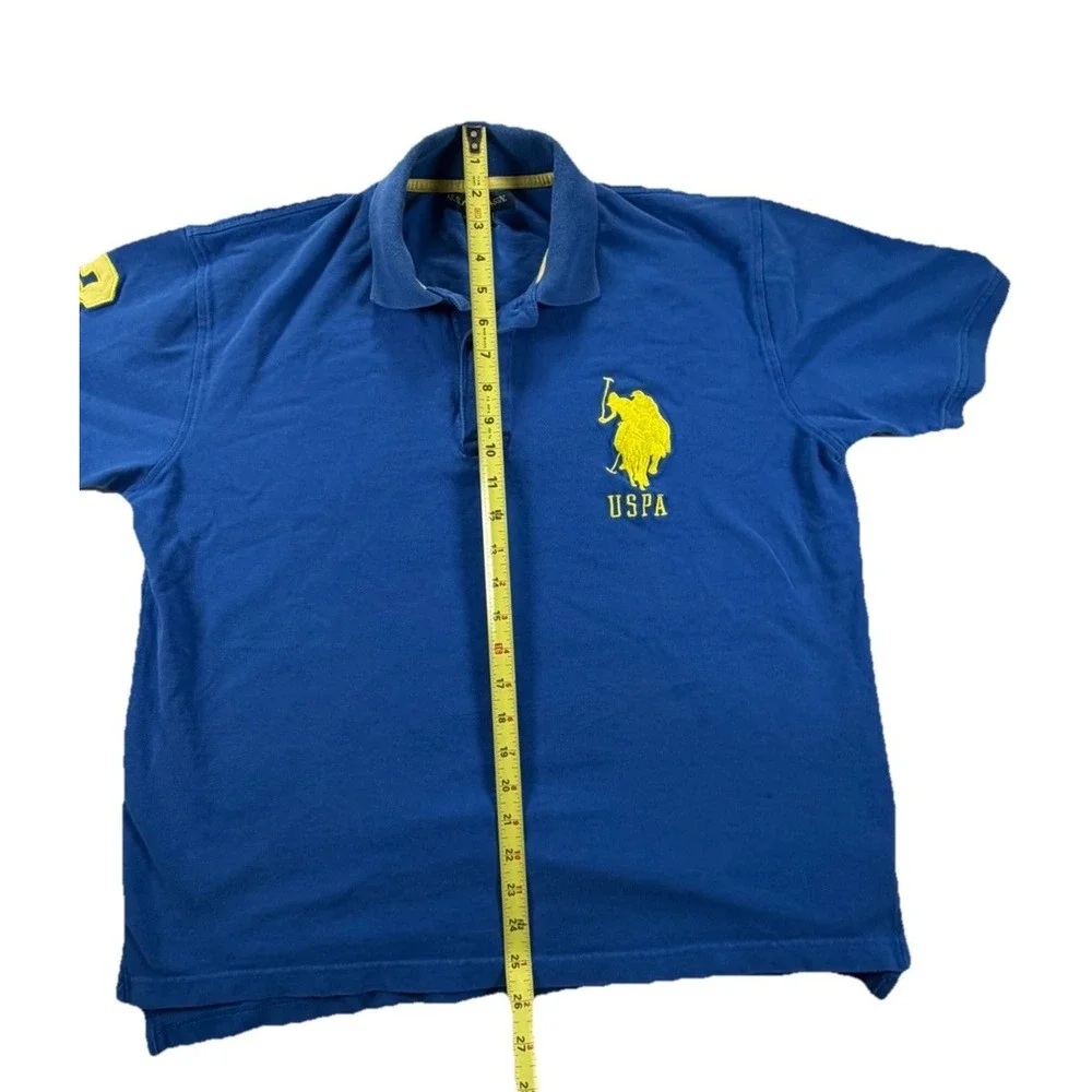 US Polo Assn Mens Blue Short Sleeve Polo Size Large Preppy Golf Classic Casual - Picture 3 of 7